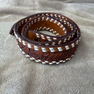 All leather acorn and oak leaf design belt.  48” long 1 3/4” tall.